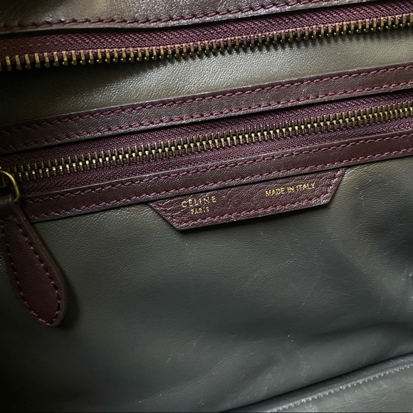 Celine Smooth Calfskin Bordeaux / Burgundy Mini Luggage Tote - Medium - Picture 9 of 10